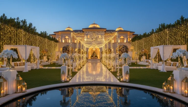 Best Luxury Wedding Planner in Dubai, Luxury event planning services for unforgettable celebrations in Dubai & UAE. | luxury outdoor wedding mansion decor
