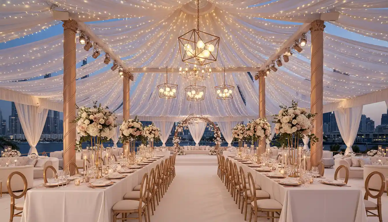 Best Luxury Wedding Planner in Dubai, Luxury event planning services for unforgettable celebrations in Dubai & UAE. | luxury outdoor wedding reception dubai