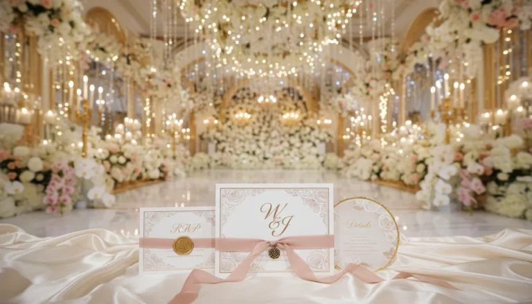 Best Luxury Wedding Planner in Dubai, Luxury event planning services for unforgettable celebrations in Dubai & UAE. | luxury wedding invitation suite floral ballroom